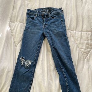Dark Wash American Eagle Skinny Jeans, Stretchy, High Waisted, Size 6